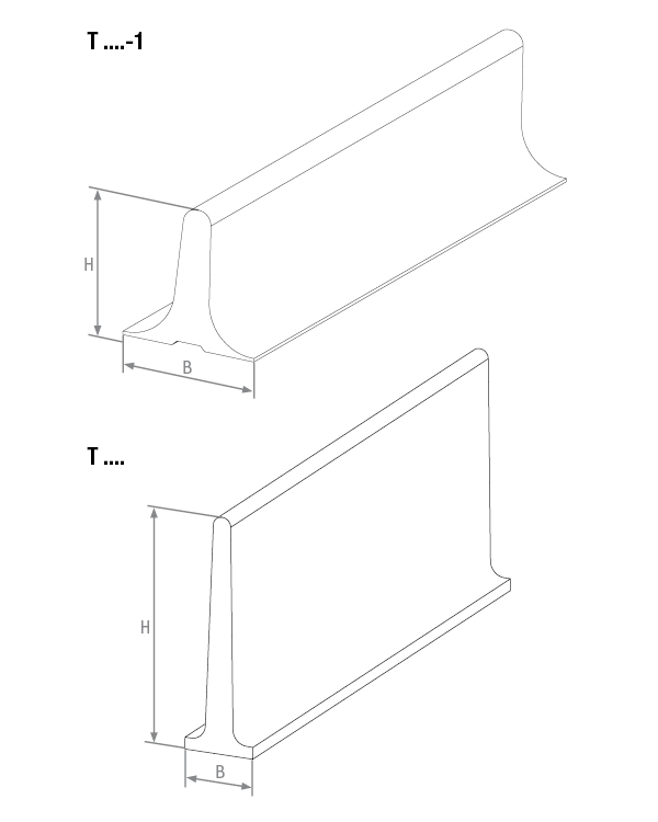 Listelli T in PVC-PU